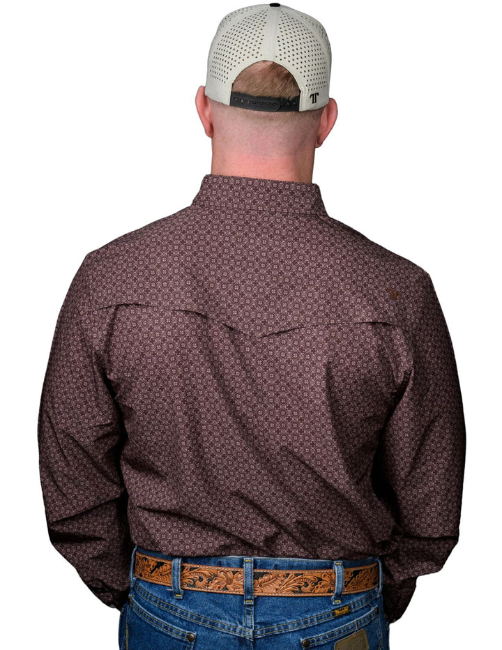 Ferrell Mens The Silas in Brown Long Sleeve Shirt