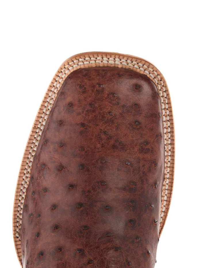 R. Watson Mens Brass Full Quill Ostrich Boots