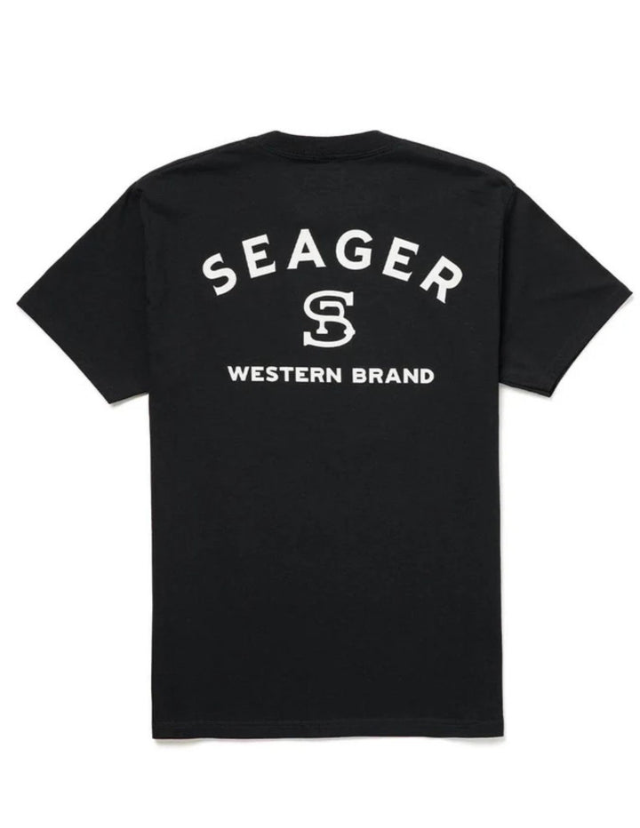 Seager Mens Black Branded Tee
