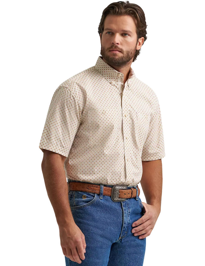 Wrangler Mens Sand Short Sleeve Shirt