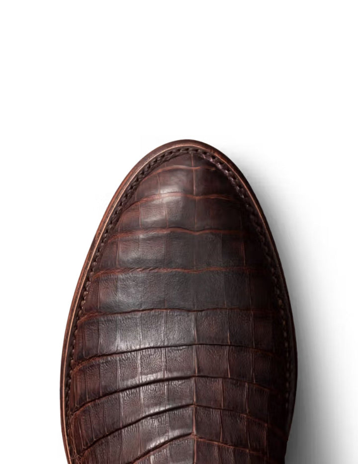 Tecovas Mens The Earl Mahogany Caiman Boots