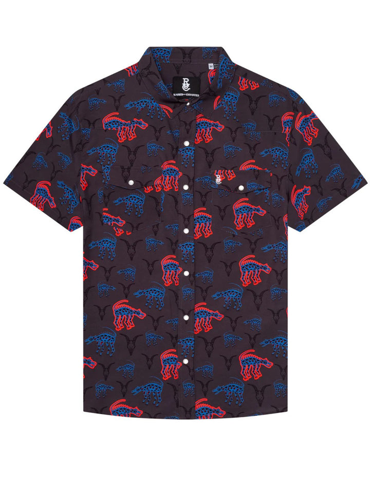 Raised By Coyotes Mens La Chupacabra Pearl Snap Shirt