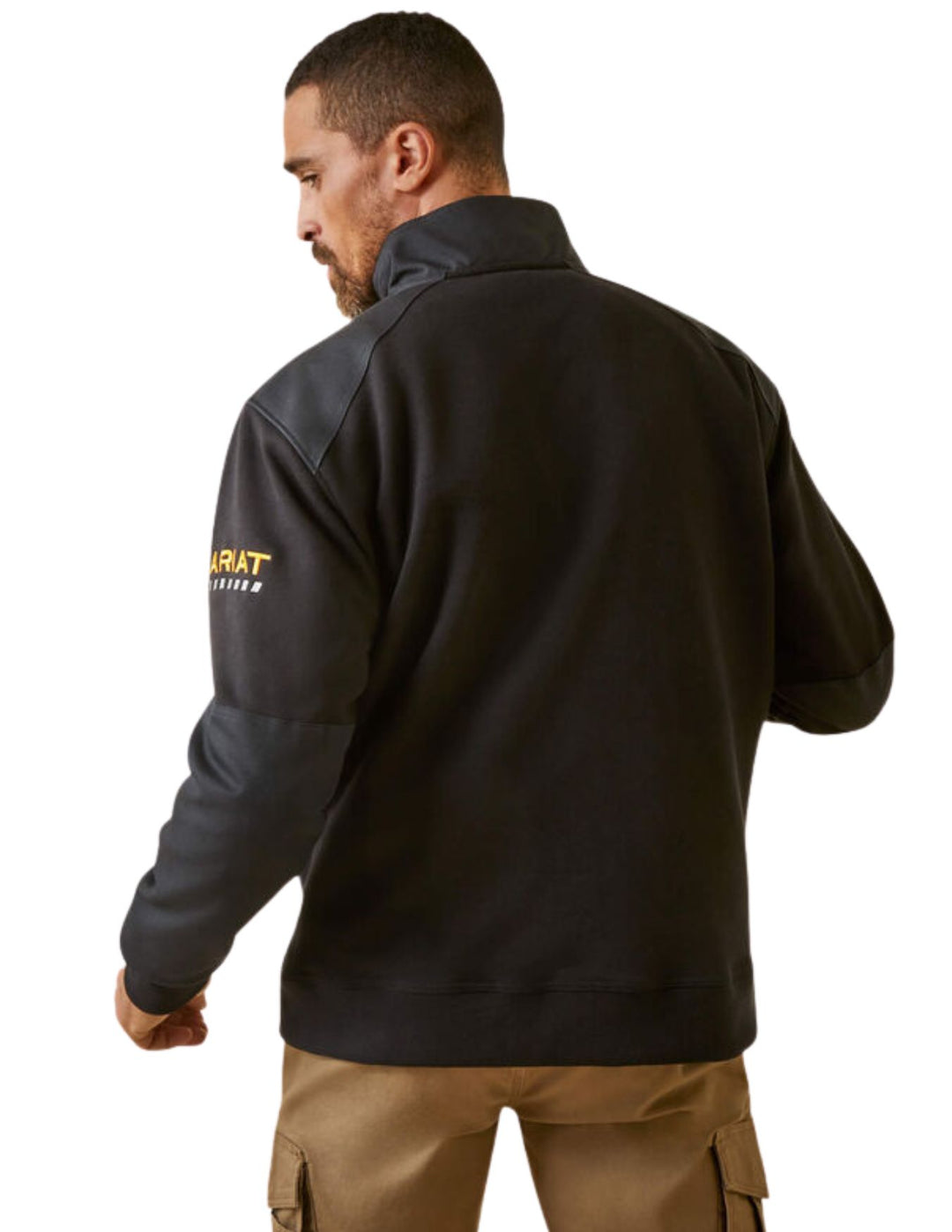 Ariat Mens Black Rebar Workman Duracanvas 1/4 Zip Sweatshirt