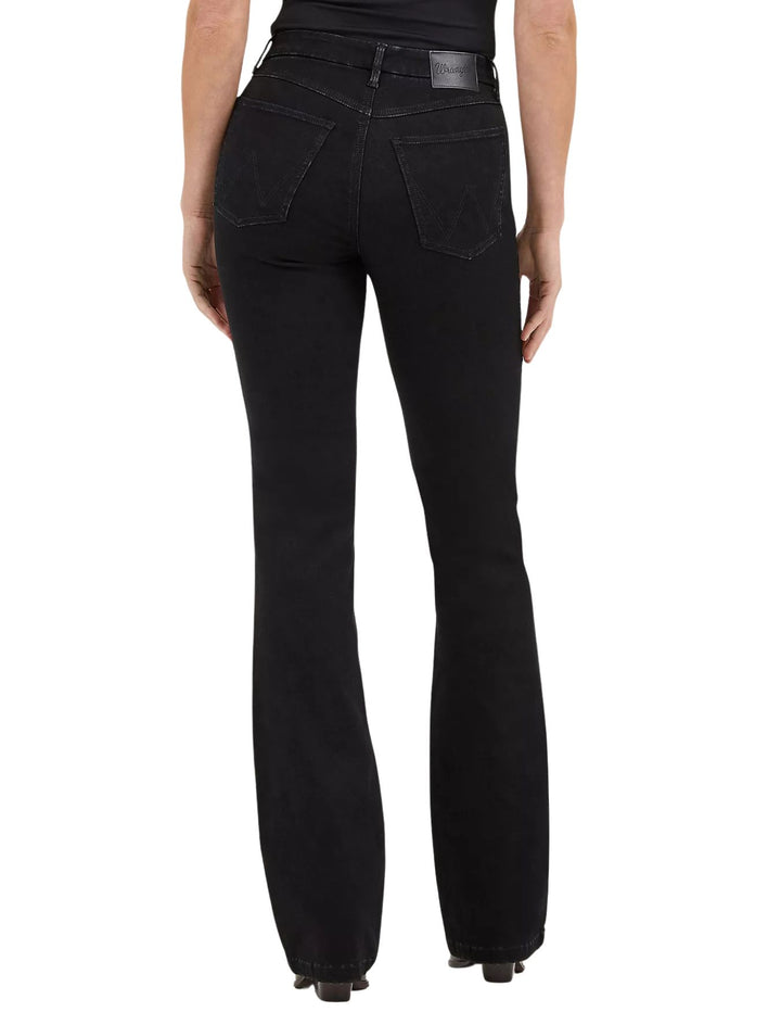 Wrangler Womens Black Bespoke High Rise Bootcut Jeans