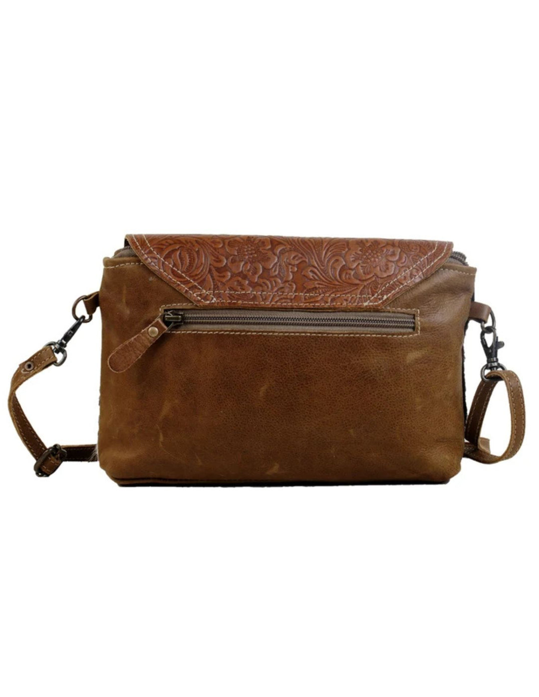 Myra Womens Leather & Hairon Crossbody Bag