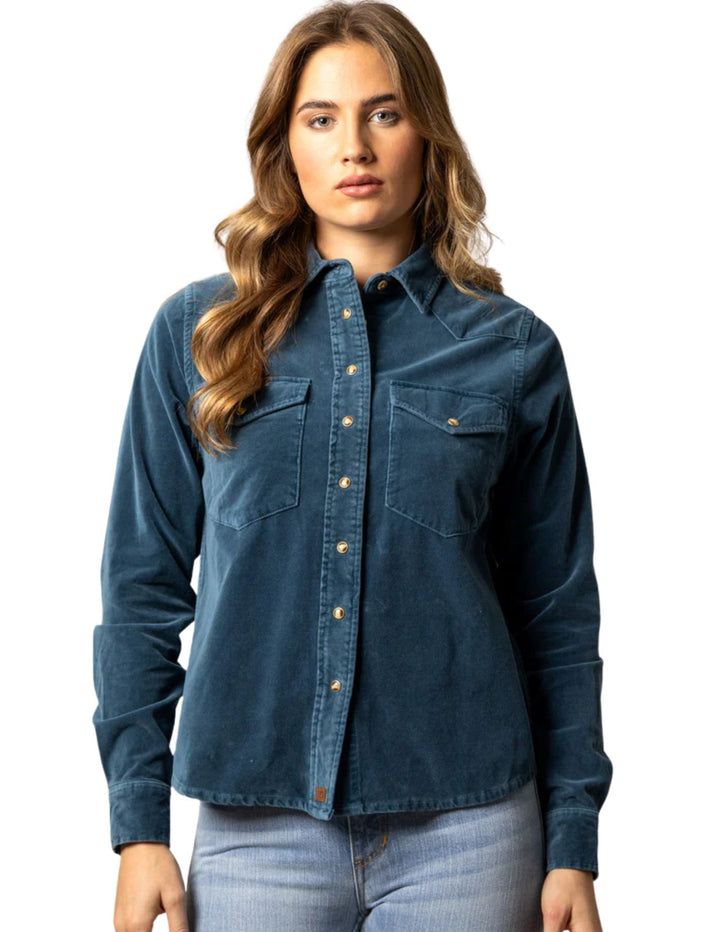 Kimes Ranch Womens Bonnie Blue Velvet Shirt