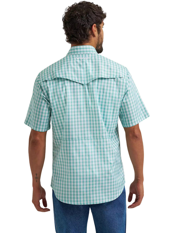 Wrangler Mens Plaid Performance Short Sleeve Shirt