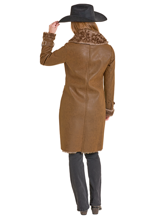 Panhandle Womens Microsuede Long Coat