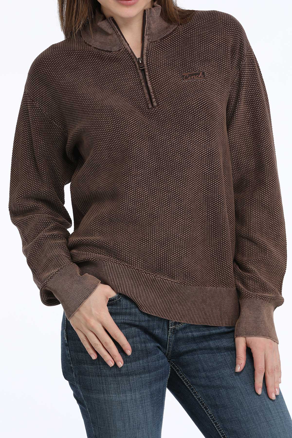 売れ筋商品|||カーブデザイン ニット&セーター アウター レディース Field Sweater - Women's Chocolate Heather Cinch Womens Brown Sweater – Texas Boot Company