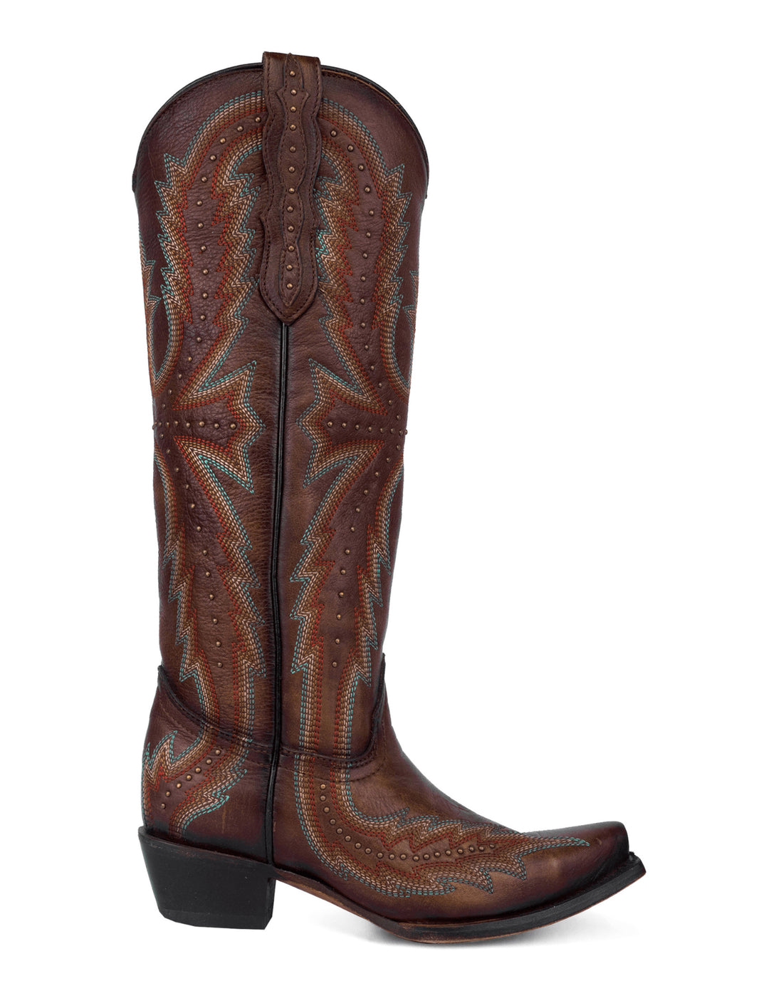 Corral Womens  Brown Embroidery and Stud Tall Boots