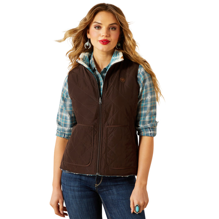Ariat Womens Brown  Dilon 2.0 Reversible Insulated Vest