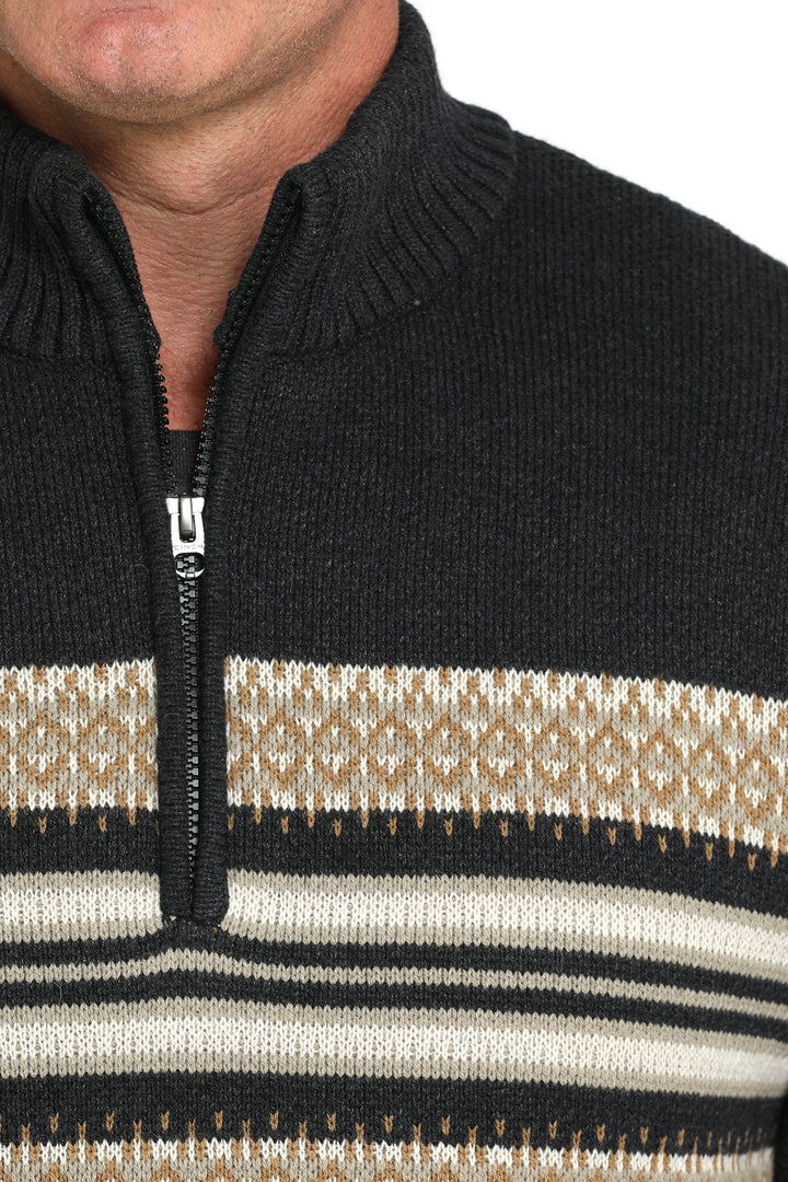 Cinch Mens Charcoal Print Sweater
