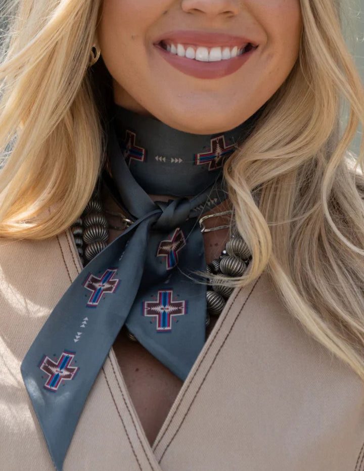 Fringe Scarves Womens Sage  Cross Me Twilly