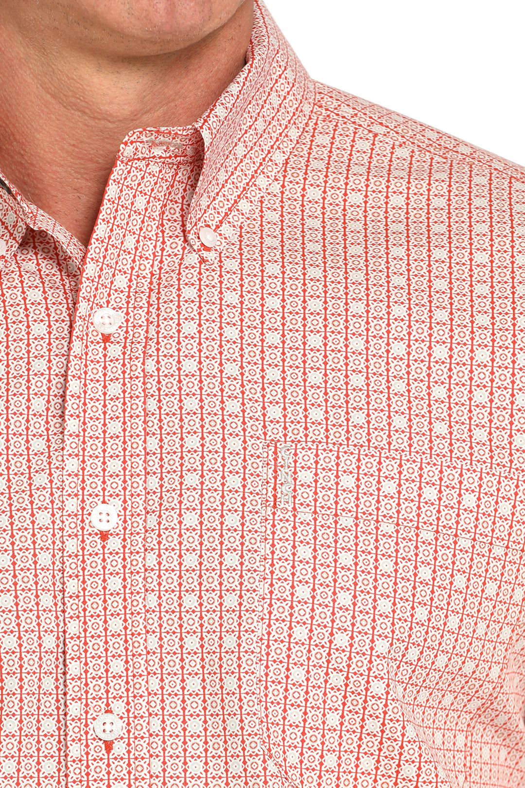 Cinch Mens Red Printed Long Sleeve Shirt