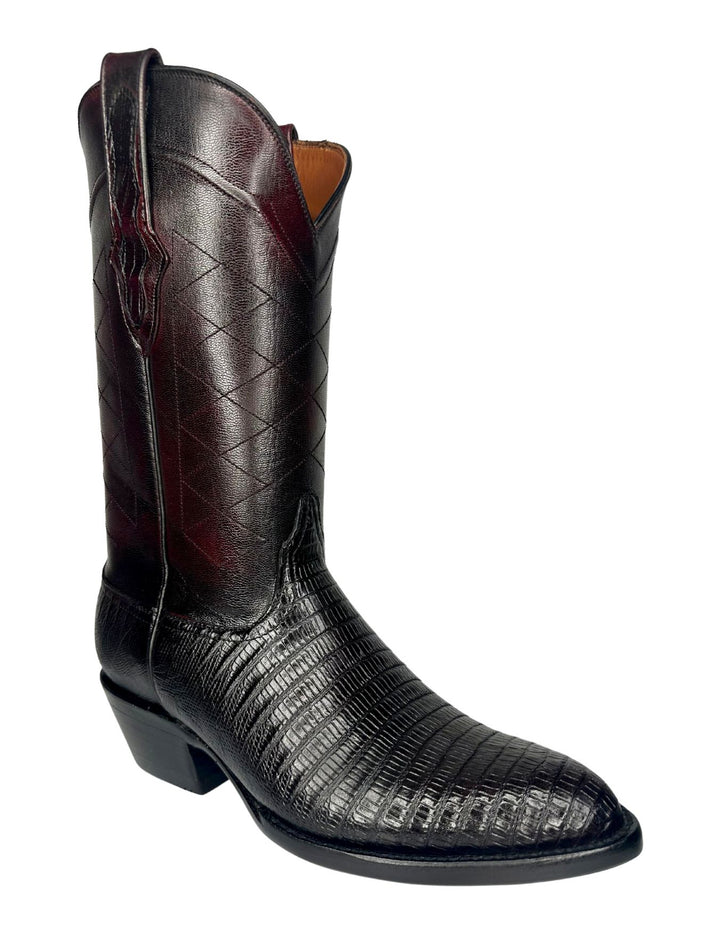 Black Jack Mens Black Cherry Lizard Boots