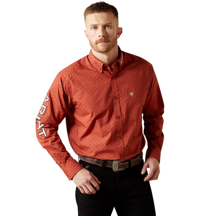 Ariat Mens Brick Red Team Porter Classic Fit Shirt