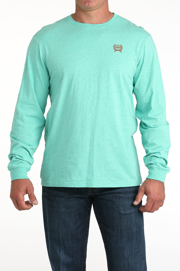 Cinch Mens Turquoise Graphic Long Sleeve Shirt