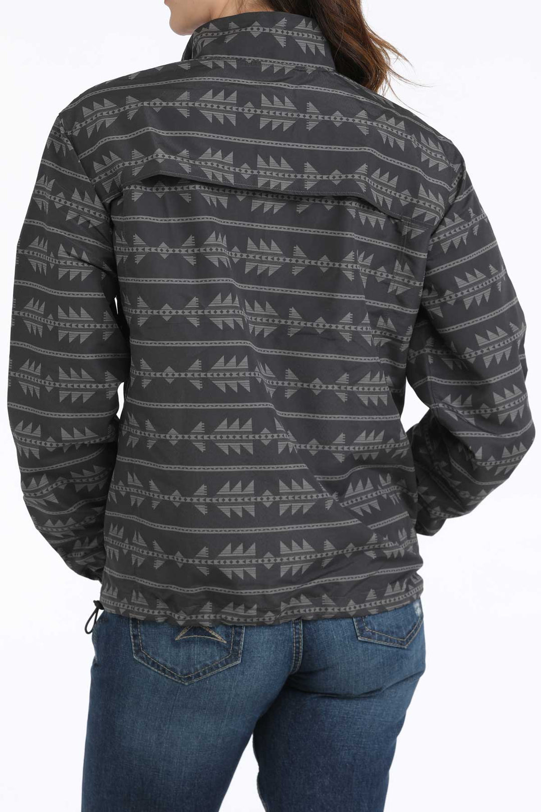 Cinch Womens Grey Printed Windbreaker