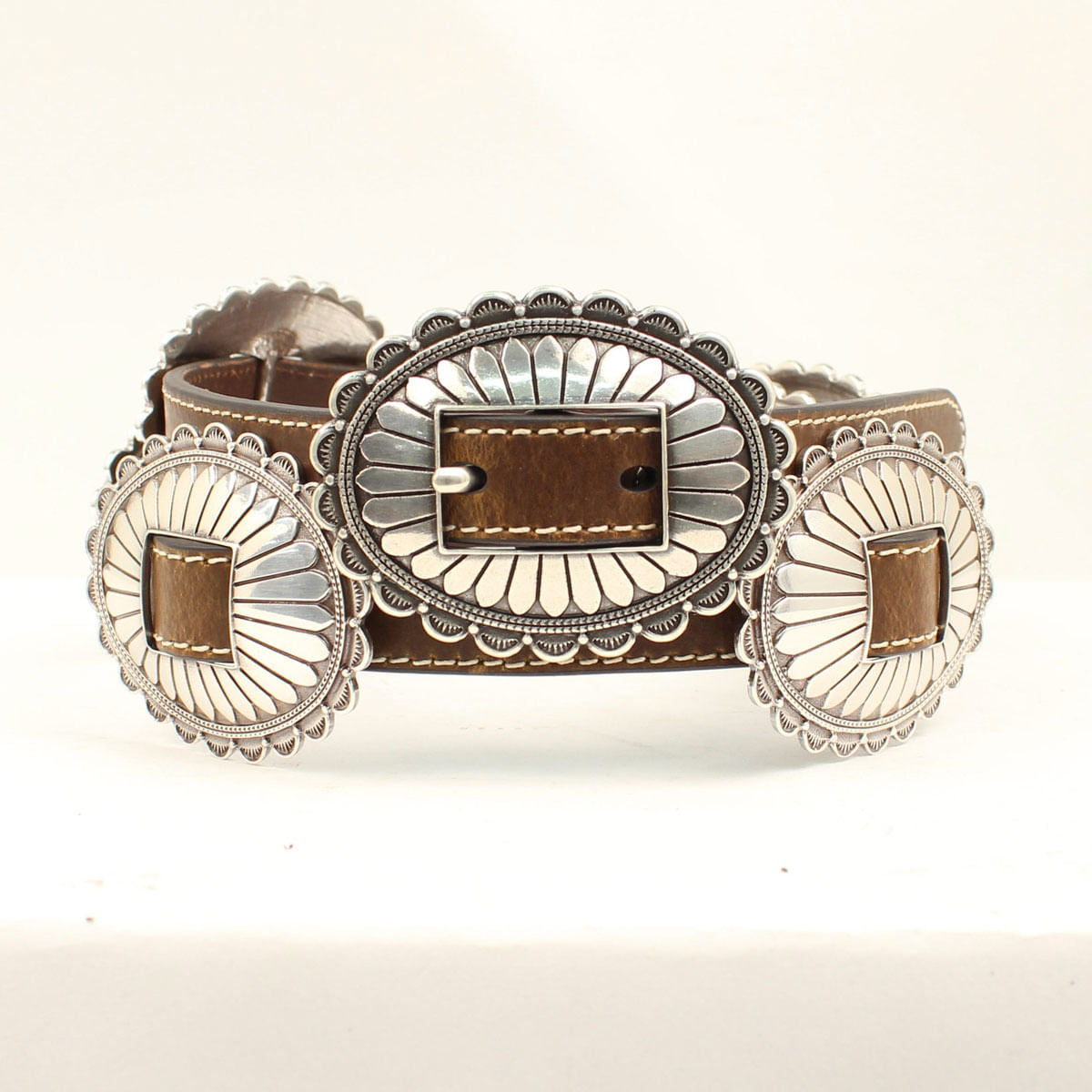 Silver high quality Concho Belt Western Silver Link Belt S/M