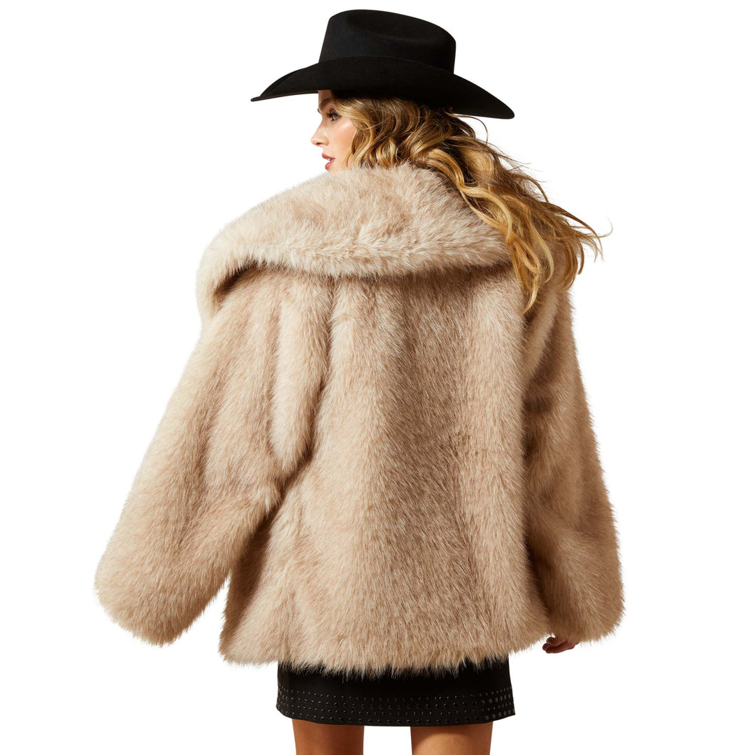 Ariat Womens Tan Faux Fur Coat
