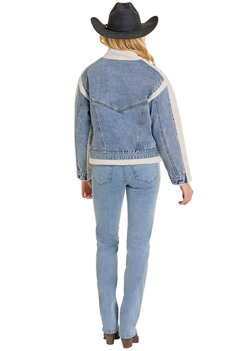 Panhandle Womens Sherpa Lined Denim Jacket