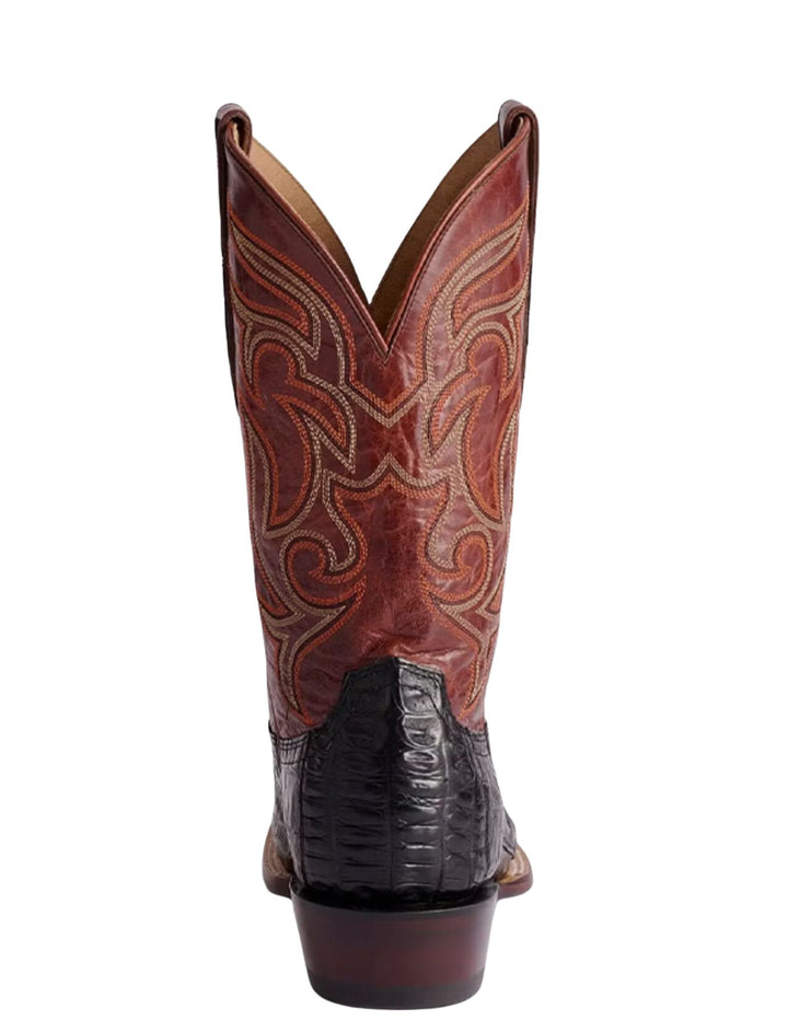 Lucchese Mens Black Hendrik Exotic Caiman Boots