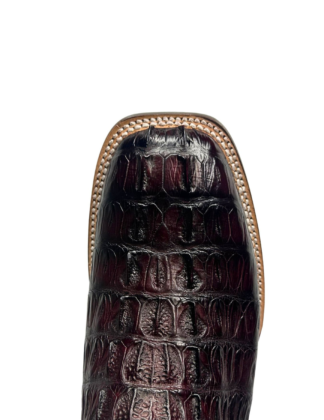 Lucchese Mens Hendrik Black Cherry Caiman Tail Boots
