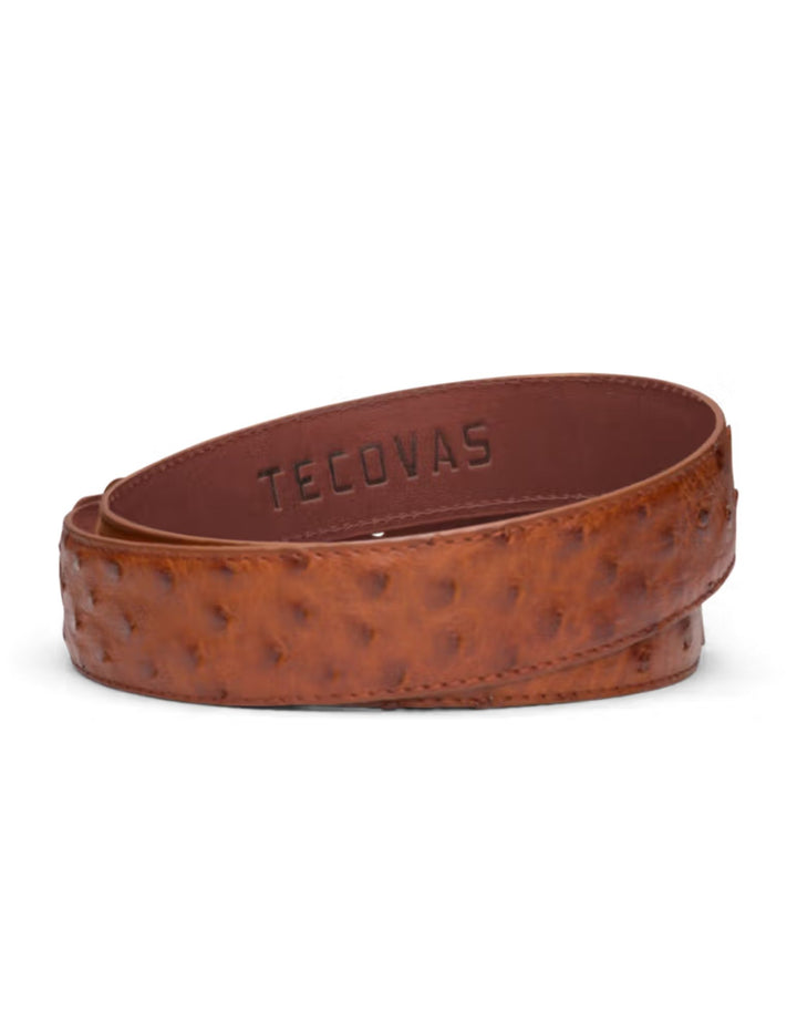 Tecovas Mens Pecan Ostrich Belt