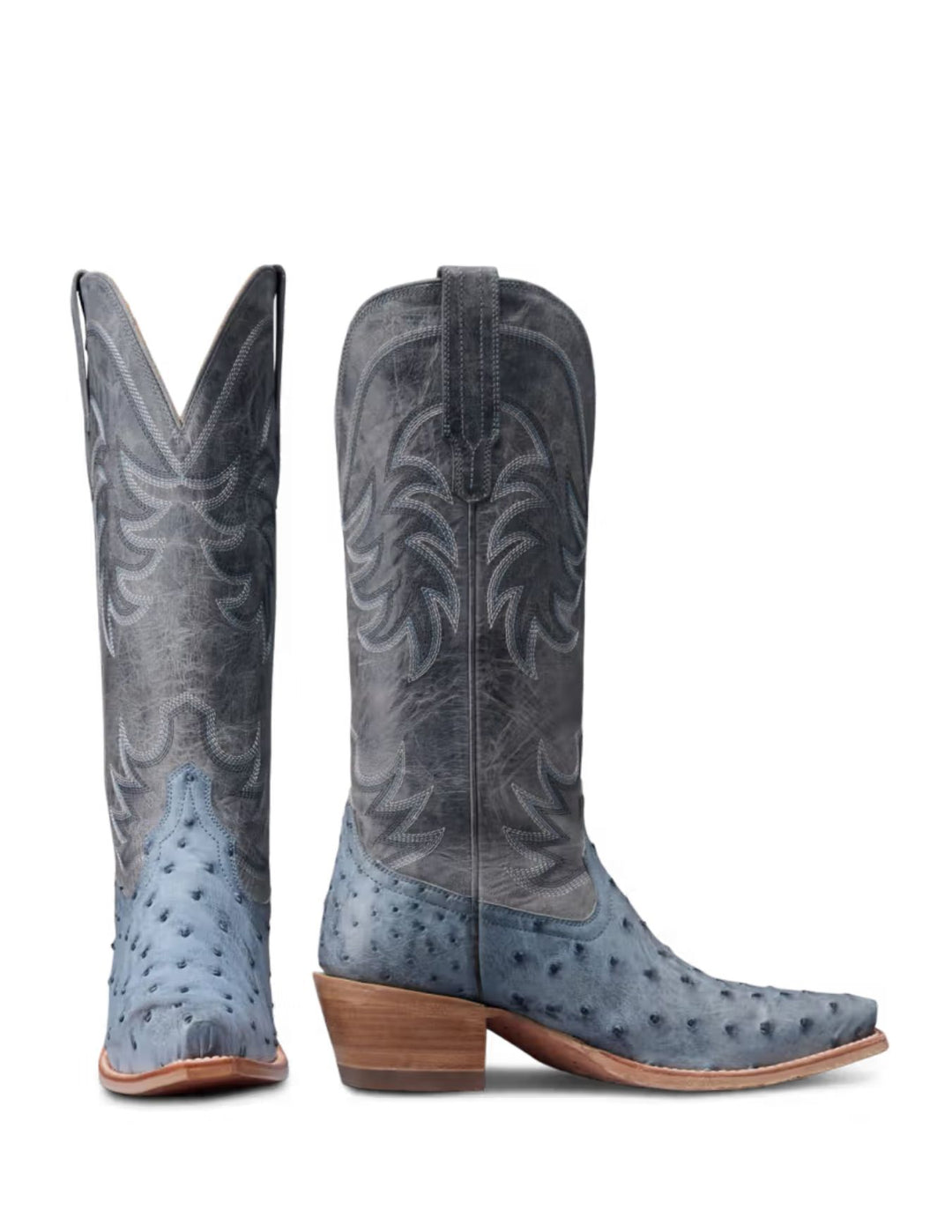Tecovas Womens The Annie Chambray Ostrich Boots
