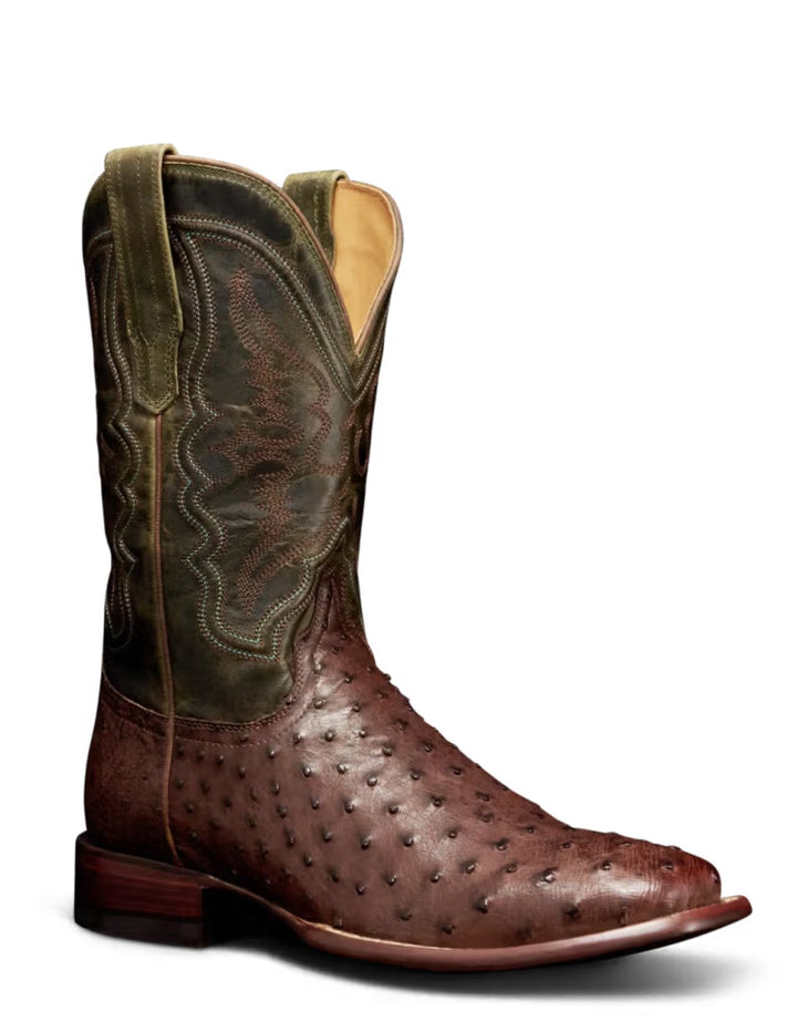 Tecovas Mens The Emmitt Tobacco Ostrich Boots