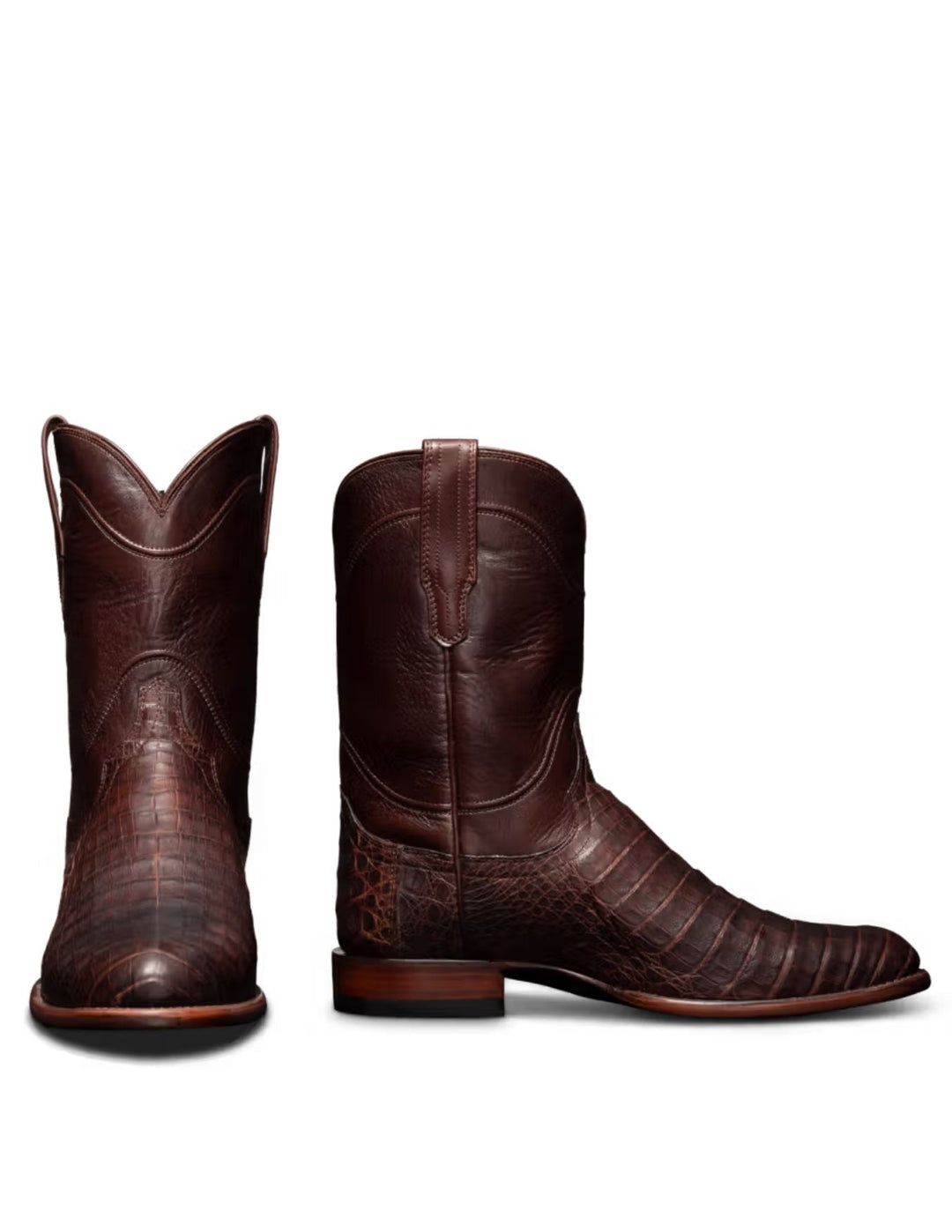 Tecovas Mens The Earl Mahogany Caiman Boots