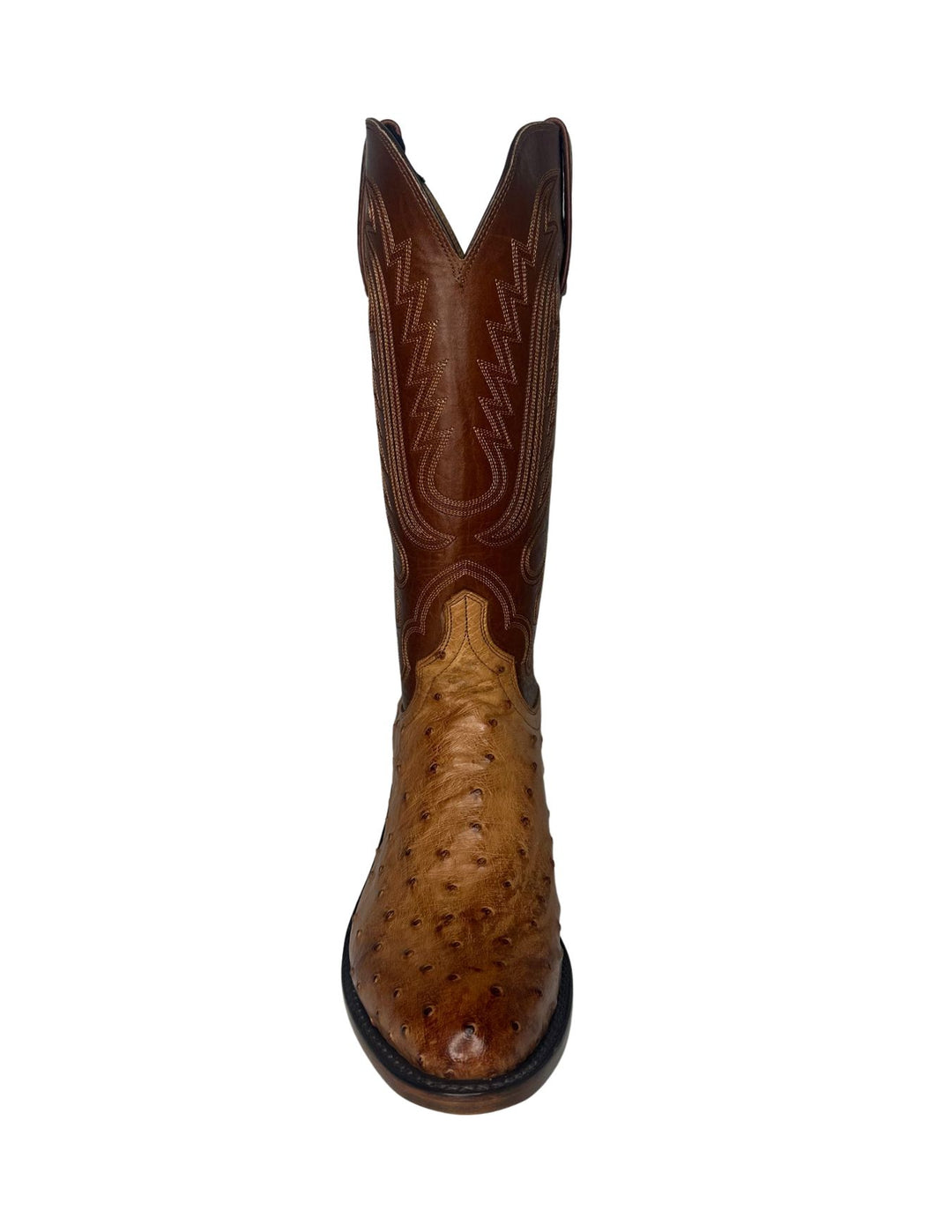 Lucchese Mens Luke Barnwood Ostrich Round Toe Boots