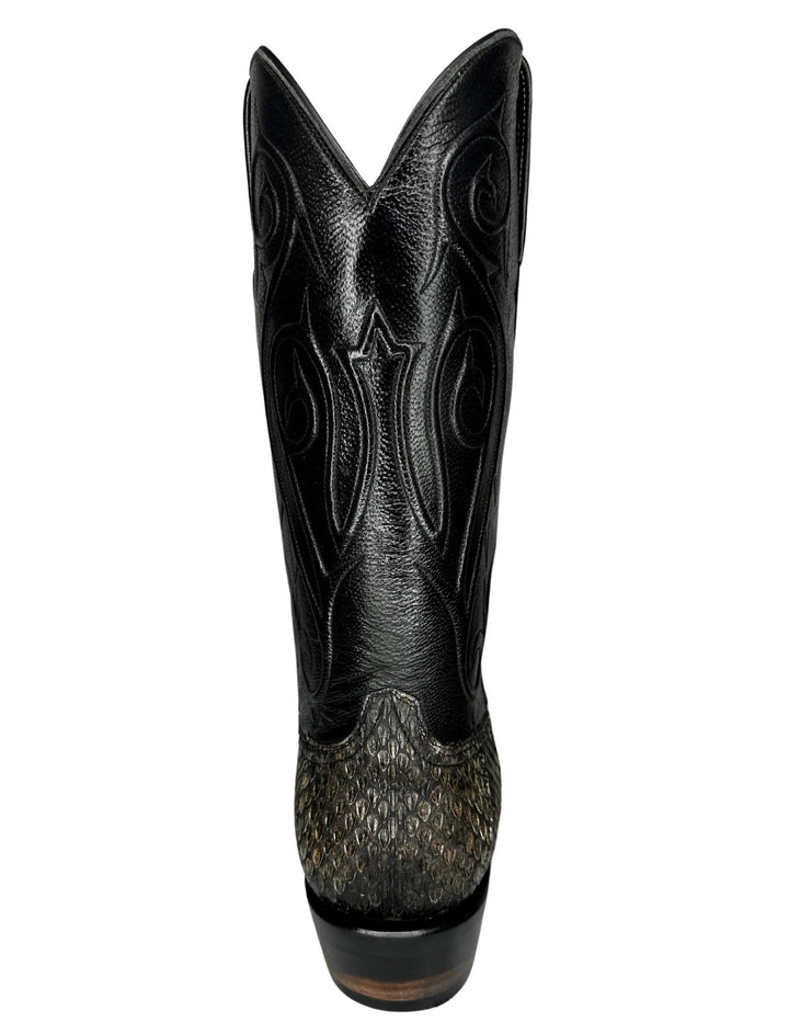 Black Jack Mens Black Stained Natural Western Rattlesnake Boots