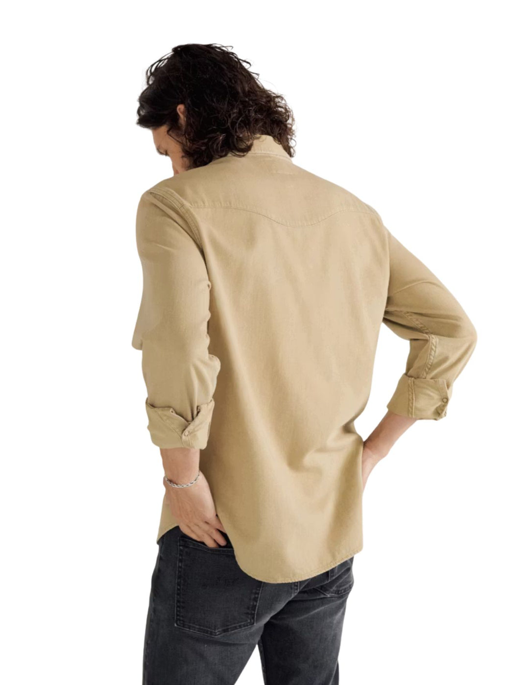 Tecovas Mens Corlander Denim Long Sleeve Pearl Snap Shirt