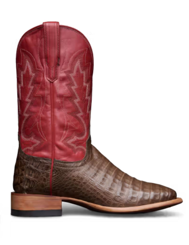 Tecovas Mens The William Granite Red Caiman Boots