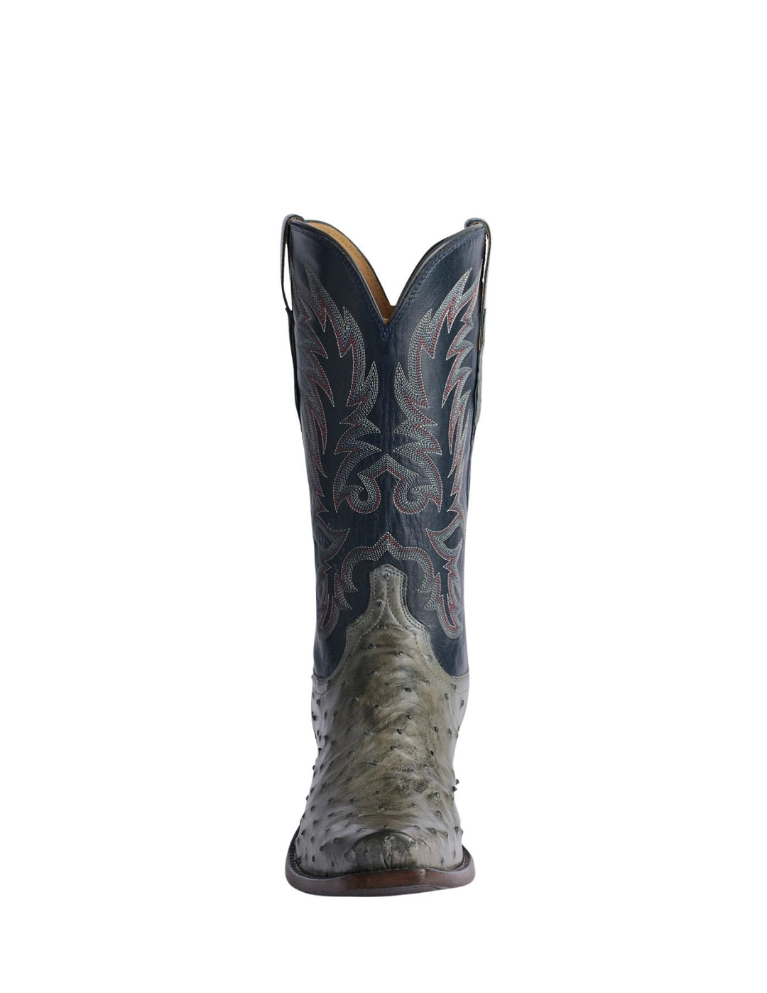 Lucchese Mens Elgin Grey Ostrich Boots