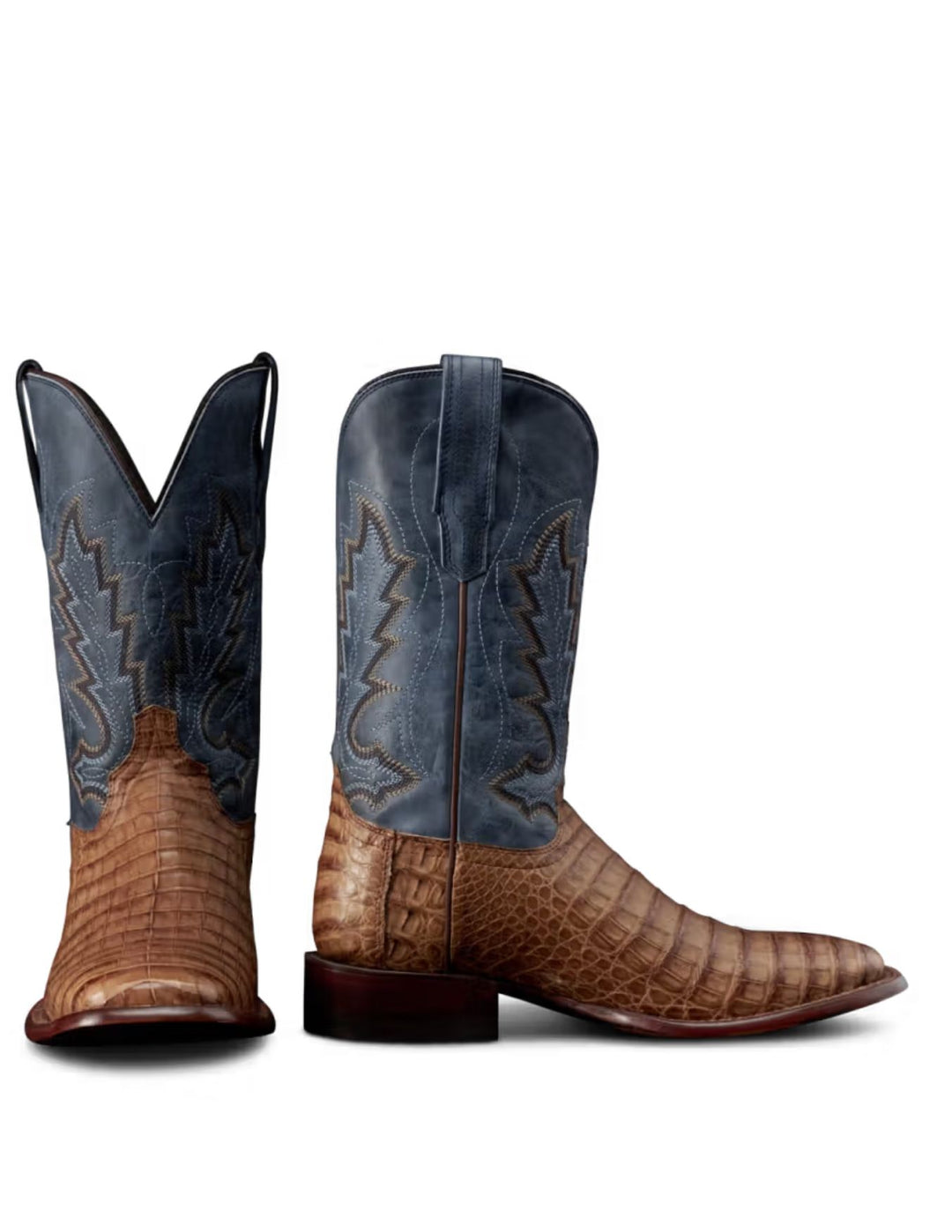 Tecovas Mens The William Toffee Navy Caiman Boots