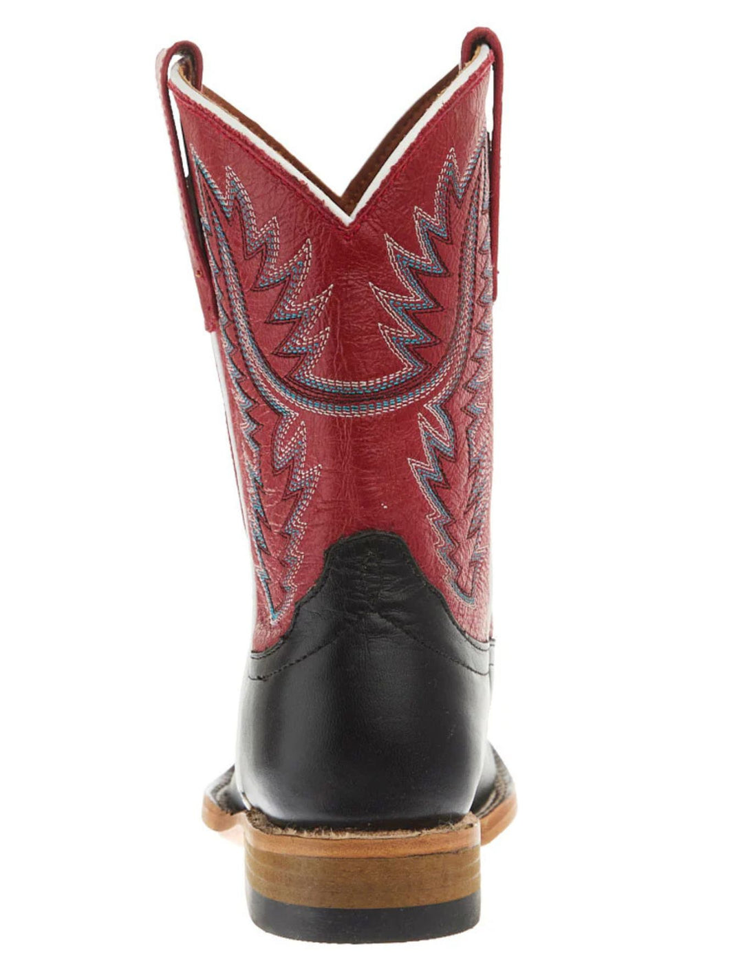 Horse Power Boots Kids Black Full Grain and Red Vitrio Square Toe Boots