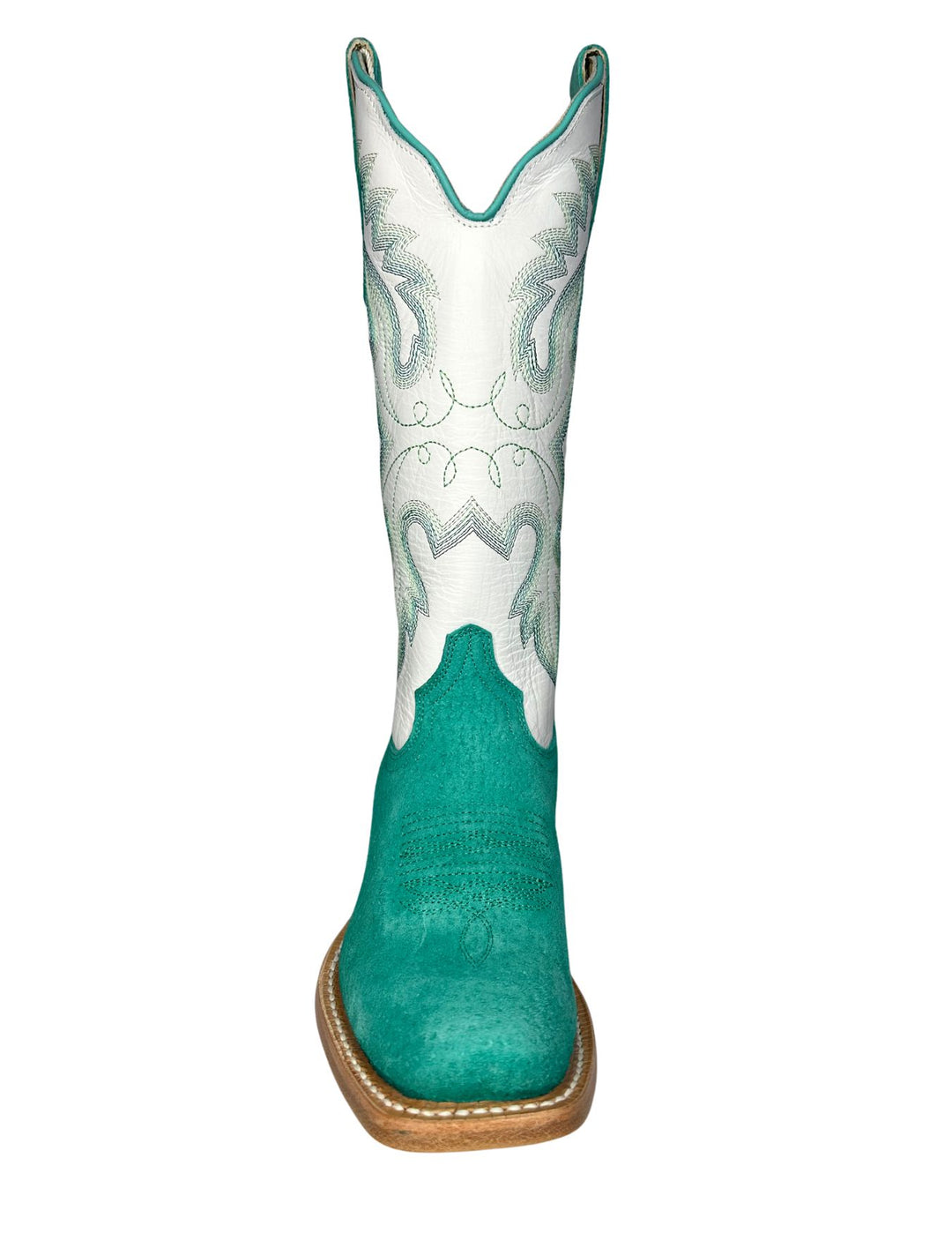 R. Watson Womens Turquoise Boar Cutter Toe Boots