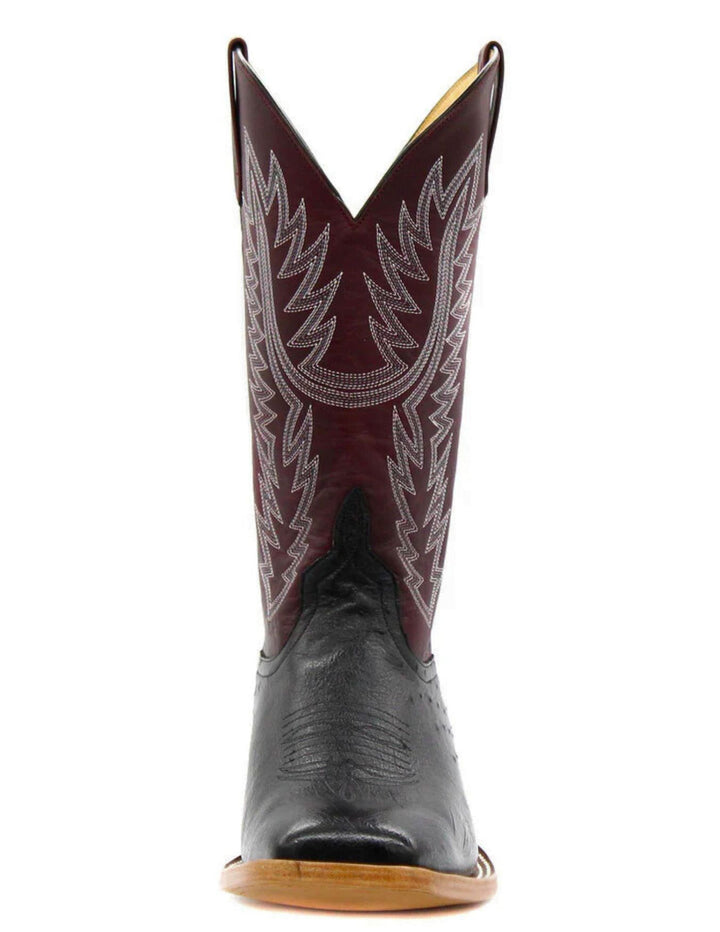 Horse Power Mens Black Smooth Ostrich Boots