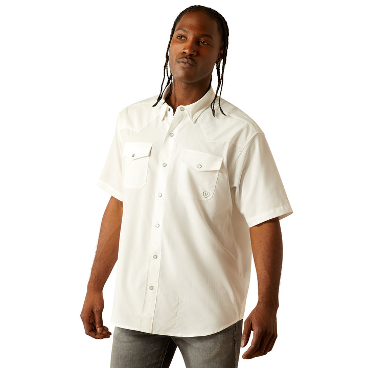 Ariat Mens White Western VentTEK Classic Fit Shirt