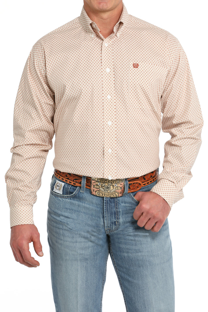 Cinch Mens Geometric Print Long Sleeve Shirt