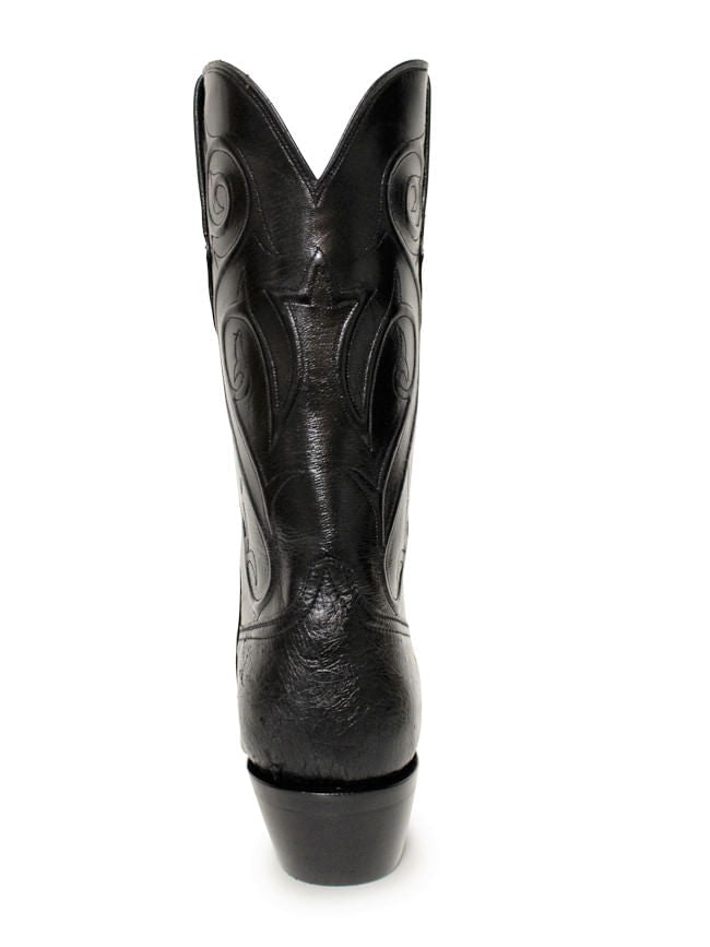 Black Jack Mens Black Smooth Ostrich Boots