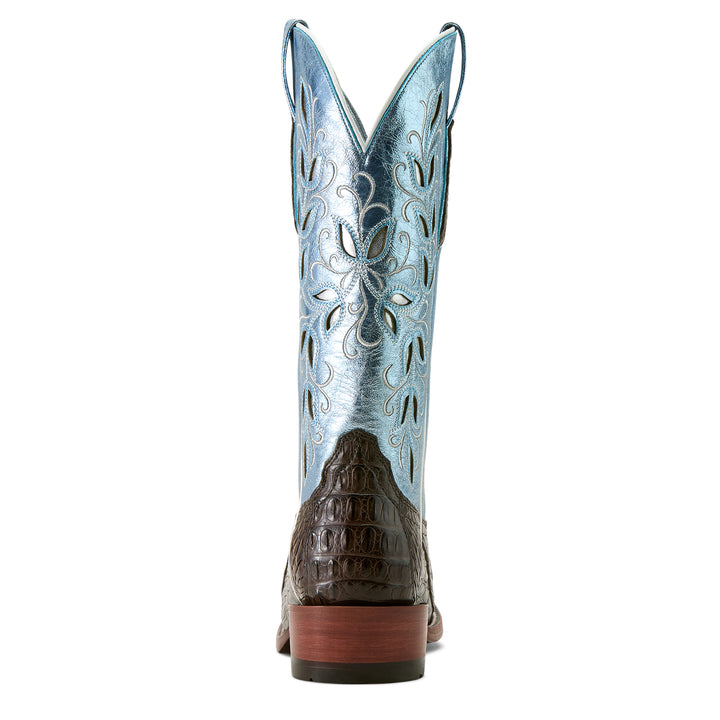 Ariat Womens Futurity Silk Chocolate Caiman Belly Boots