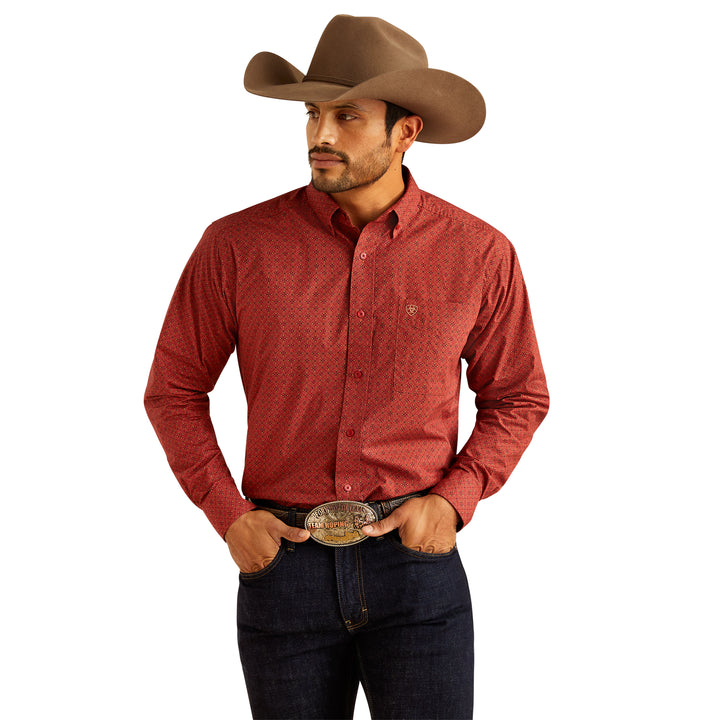 Ariat Mens Red Long Sleeve Shirt