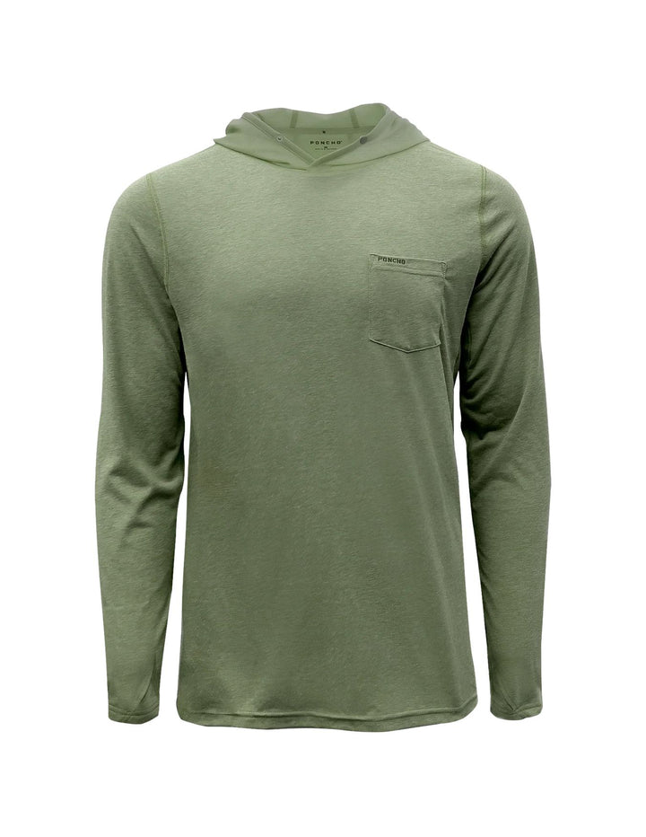 Ponch Mens Moss Green Performance Hoodie