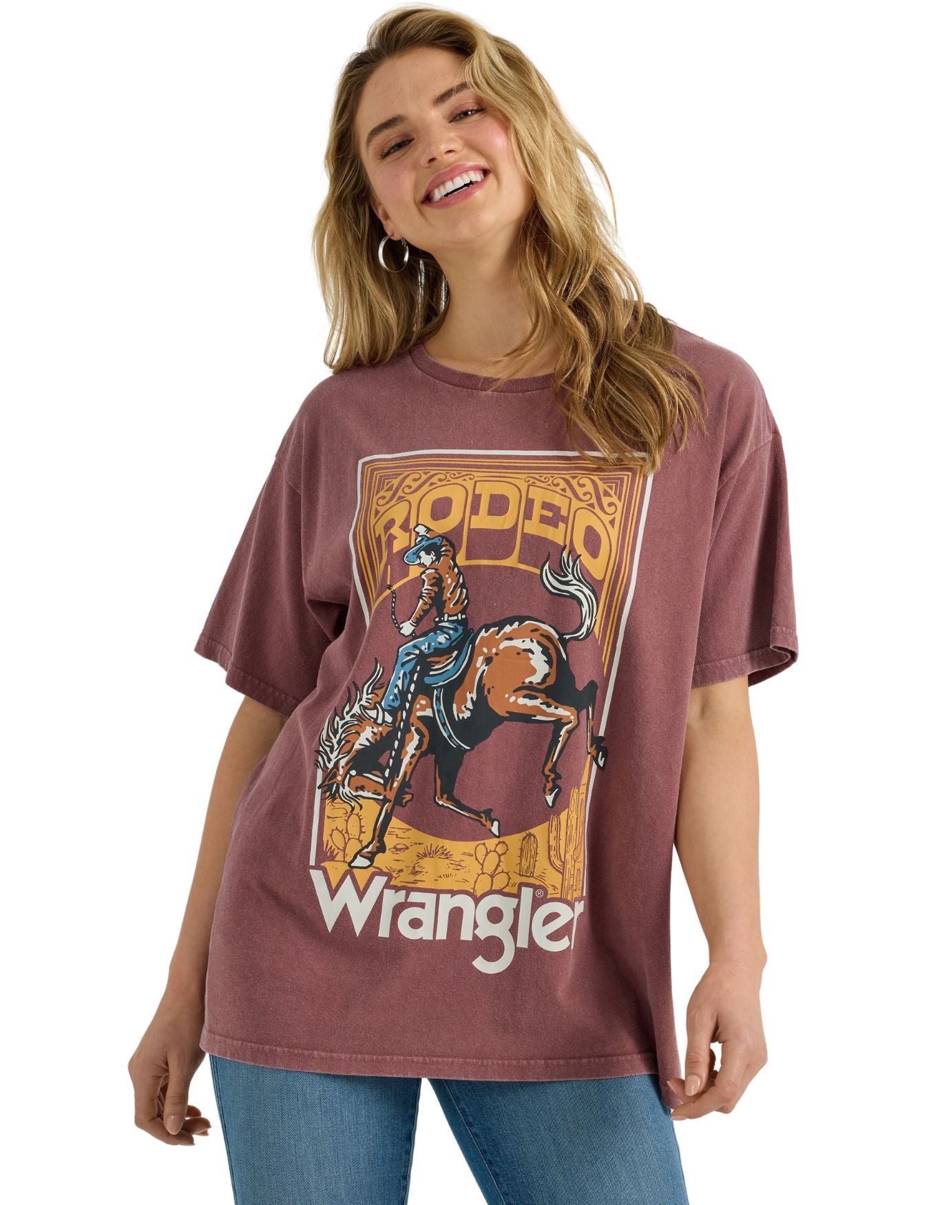 売れ筋商品|||ペンドルトン カットソー トップス レディース Rodeo Ready Graphic T-Shirt - Women's Dusty Rose Cowgirl Shirt Women Oversized Western Country Music Shirts