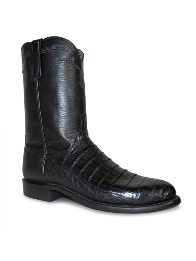 Men's Lucchese Black Caiman Tail Roper – Texas Boot Company