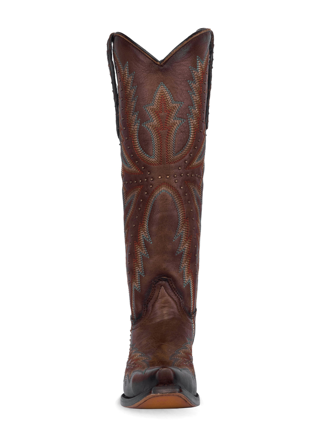 Corral Womens  Brown Embroidery and Stud Tall Boots