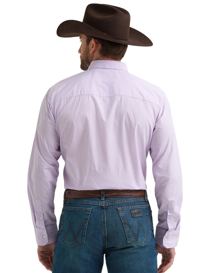 Wrangler Mens Cody Johnson Purple Printed Long Sleeve Shirt